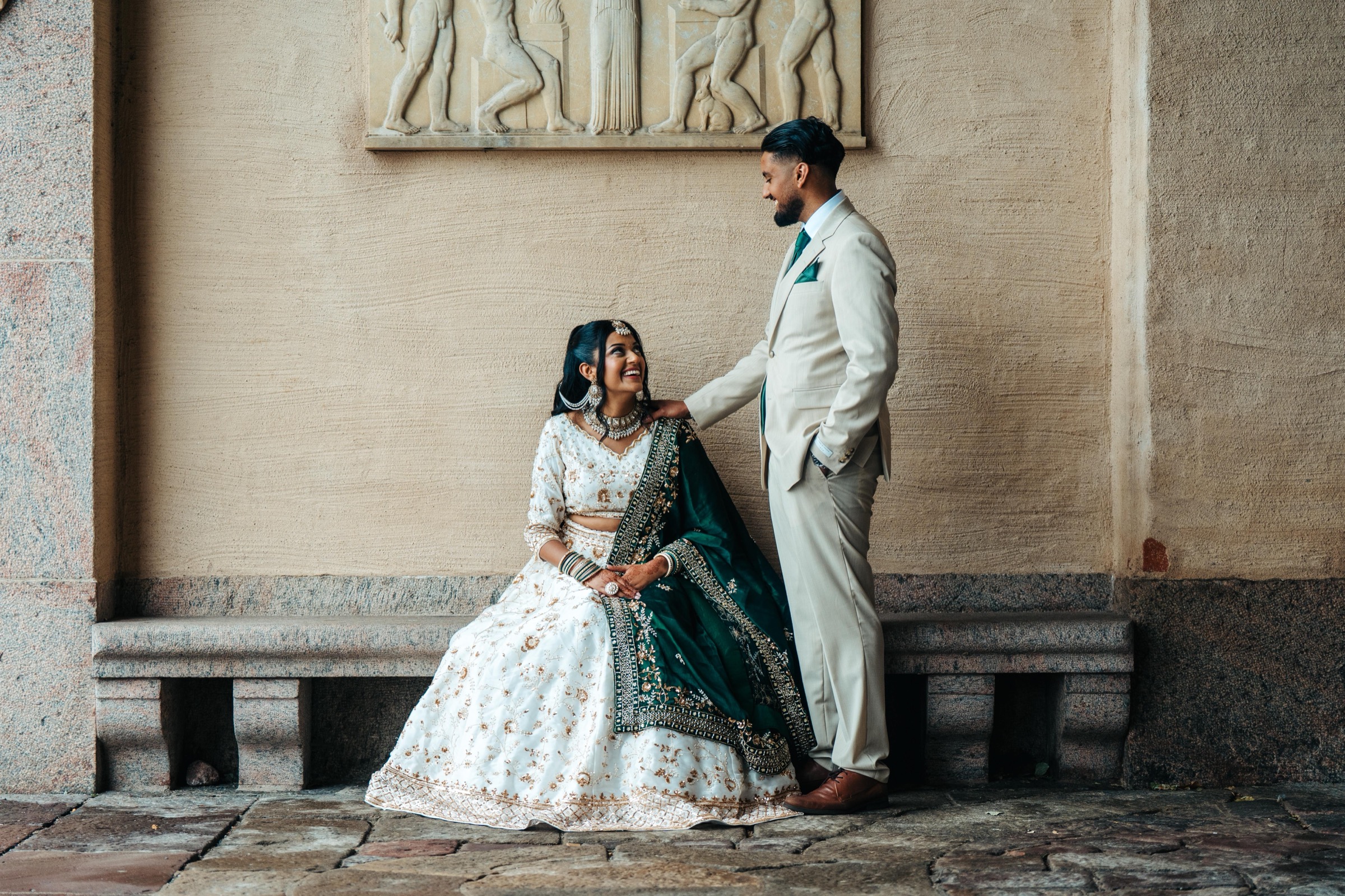 South Asian bride in editorial portrait